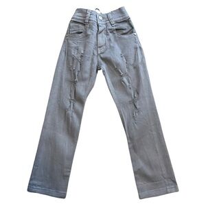Manuell & Frank Made In Italy Kids Sz 24/ US 8 Gray Adjustable Distressed  Pants